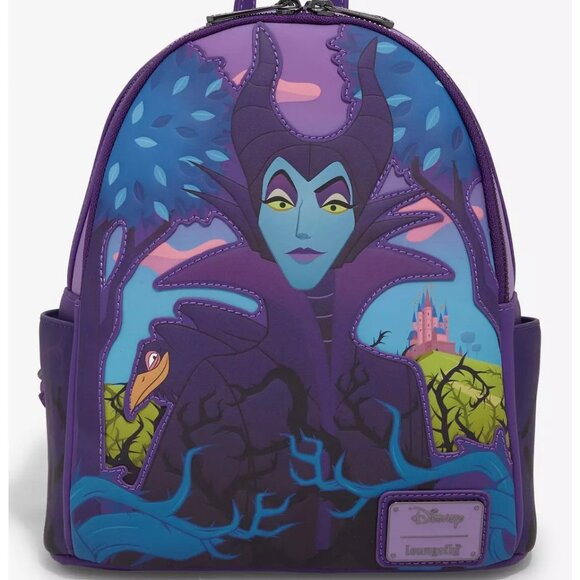 Loungefly Handbags - Loungefly Disney Maleficent Mini Backpack Sleeping Beauty Villain Diablo Bag New